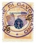 Marca da Bollo del Comune di GAVORRANO su Carta Bianca di dimensioni 24 x 30 mm
