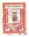 Marca da Bollo del Comune di GAVORRANO su Carta Bianca di dimensioni 21,5 x 30,5 mm