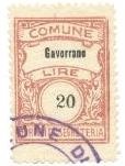 Marca da Bollo del Comune di GAVORRANO su Carta Bianca di dimensioni 21 x 28,5 mm