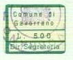 Marca da Bollo del Comune di GAVORRANO su Carta Bianca di dimensioni 21 x 16,5 mm