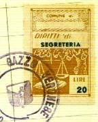 Marca da Bollo del Comune di GAZZO VERONESE su Carta Bianca di dimensioni 21,5 x 31,5 mm
