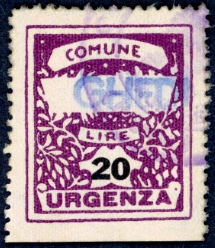 Marca da Bollo del Comune di GHEDI su di dimensioni 21 x 25 mm