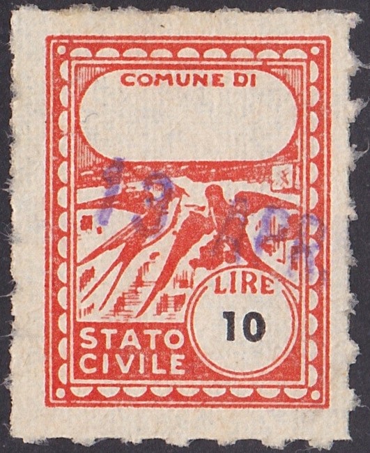 Marca da Bollo del Comune di GHEDI su Carta Bianca di dimensioni 17 x 22,5 mm