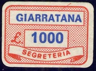 Marca da Bollo del Comune di GIARRATANA su di dimensioni 18,5 x 13 mm