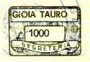Marca da Bollo del Comune di GIOIA TAURO su Carta Bianca di dimensioni 23,5 x 16 mm