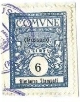 Marca da Bollo del Comune di GIUSSANO su Carta Bianca di dimensioni 15 x 26 mm