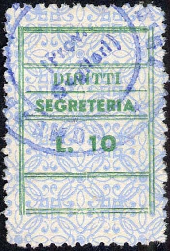 Marca da Bollo del Comune di GONNOSFANADIGA su Carta Bianca di dimensioni 21 X 27 mm