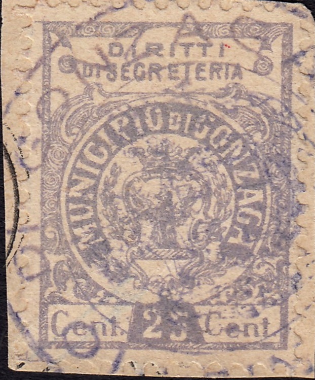 Marca da Bollo del Comune di GONZAGA su Carta Bianca di dimensioni 20 x 26 mm
