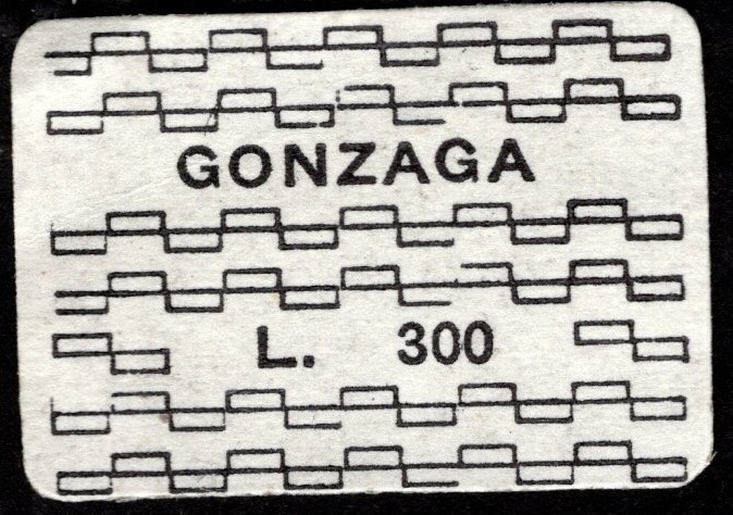 Marca da Bollo del Comune di GONZAGA su Carta Bianca di dimensioni 20 x 14 mm