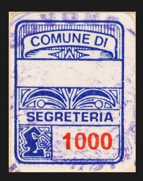 Marca da Bollo del Comune di GOVONE su Carta Bianca di dimensioni 15,5 x 20,5 mm