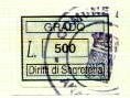Marca da Bollo del Comune di GRADO su Carta Bianca di dimensioni 19 x 14 mm