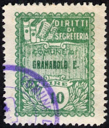 Marca da Bollo del Comune di GRANAROLO DELL´EMILIA su Carta Bianca di dimensioni 22 x 29 mm