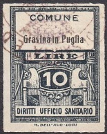 Marca da Bollo del Comune di GRAVINA IN PUGLIA su Carta Bianca di dimensioni 22 x 29,5 mm