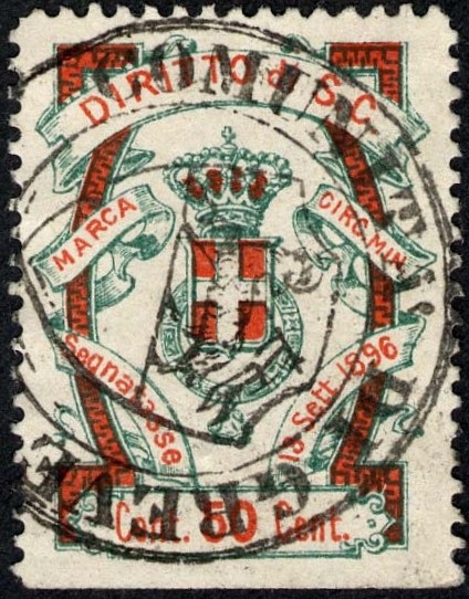Marca da Bollo del Comune di GREVE IN CHIANTI su Carta Bianca Sottile di dimensioni 24 x 32 mm