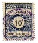 Marca da Bollo del Comune di GRUGLIASCO su Carta Bianca di dimensioni 22 x 28,5 mm