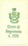 Marca da Bollo del Comune di GUALDO TADINO su Carta Bianca di dimensioni 13 x 24 mm