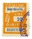 Marca da Bollo del Comune di GUARDAVALLE su di dimensioni 18,5 x 25,5 mm
