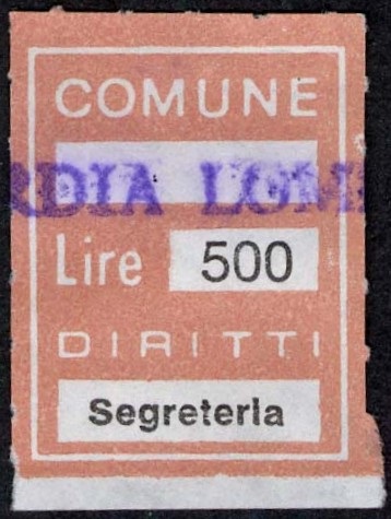 Marca da Bollo del Comune di GUARDIA LOMBARDI su di dimensioni 21 X 27 mm