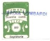 Marca da Bollo del Comune di GUARDIA LOMBARDI su di dimensioni 21 x 30 mm