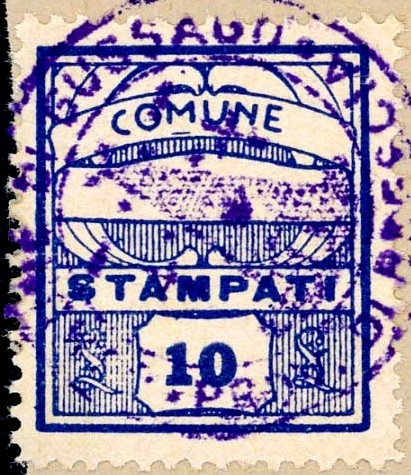 Marca da Bollo del Comune di GUSSAGO su Carta Bianca di dimensioni 21 x 25 mm