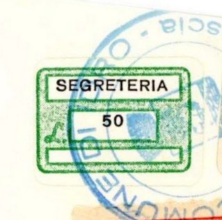 Marca da Bollo del Comune di IDRO su Carta Bianca di dimensioni 19 x 14 mm