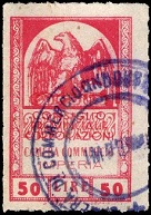 Marca da Bollo del Comune di IMPERIA su Carta Bianca di dimensioni 20,5 x 32 mm