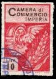 Marca da Bollo del Comune di IMPERIA su Carta Bianca di dimensioni 22 X 33 mm