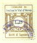 Marca da Bollo del Comune di INCISA IN VAL D´ARNO su Carta Bianca Sottile di dimensioni 21 x 25 mm
