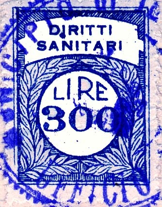Marca da Bollo del Comune di JESI su Carta Bianca di dimensioni 21 X 27 mm