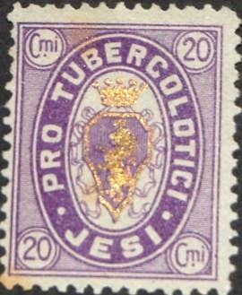 Marca da Bollo del Comune di JESI su Carta Bianca di dimensioni 21 X 29 mm