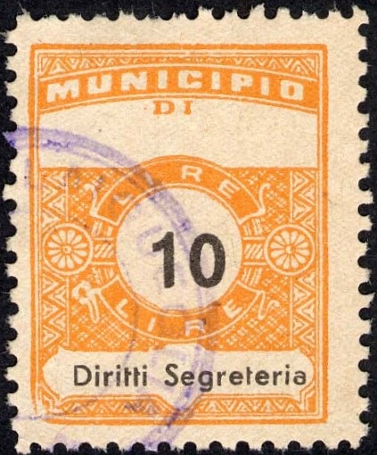 Marca da Bollo del Comune di LAIGUEGLIA su Carta Bianca di dimensioni 22,5 x 29 mm