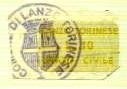Marca da Bollo del Comune di LANZO TORINESE su Carta Bianca di dimensioni 18,5 x 12 mm