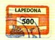 Marca da Bollo del Comune di LAPEDONA su Carta Bianca di dimensioni 19,5 x 13,5 mm