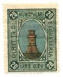 Marca da Bollo del Comune di LARI su Carta Bianca di dimensioni 23,5 X 30,5 mm