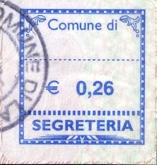 Marca da Bollo del Comune di LASTRA A SIGNA su Carta Bianca di dimensioni 22 x 22 mm