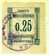 Marca da Bollo del Comune di LATERZA su Carta Bianca di dimensioni 27 x 31 mm