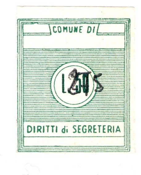 Marca da Bollo del Comune di LA THUILE su Carta Bianca di dimensioni 22 x 28 mm
