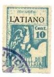 Marca da Bollo del Comune di LATIANO su Carta Bianca Sottile di dimensioni 21 X 32 mm