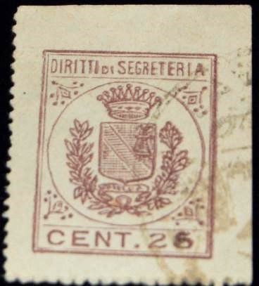 Marca da Bollo del Comune di LAVAGNA su Carta Bianca di dimensioni 23,5 x 28 mm