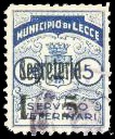 Marca da Bollo del Comune di LECCE su Carta Bianca di dimensioni 21 X 27 mm