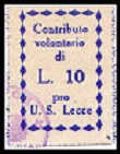 Marca da Bollo del Comune di LECCE su Carta Paglia di dimensioni 24,5 x 33 mm