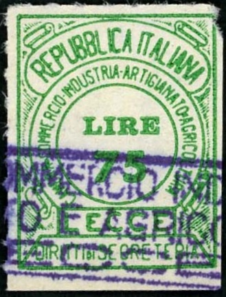 Marca da Bollo del Comune di LECCE su Carta Bianca di dimensioni 26 x 33,5 mm