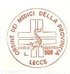 Marca da Bollo del Comune di LECCE su Carta Bianca di dimensioni 29 d. mm