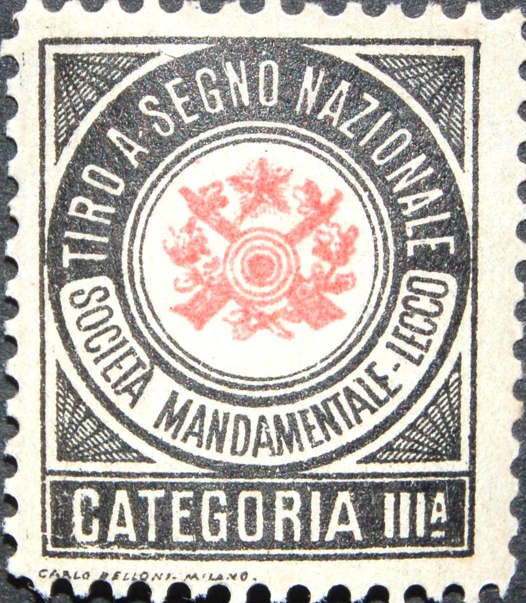 Marca da Bollo del Comune di LECCO su Carta Bianca Sottile di dimensioni 19 x 22 mm