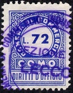Marca da Bollo del Comune di LECCO su Carta Avana di dimensioni 18 x 24 mm