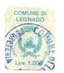 Marca da Bollo del Comune di LEGNAGO su Carta Bianca di dimensioni 12 x 18 mm