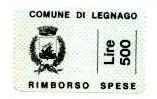 Marca da Bollo del Comune di LEGNAGO su Carta Bianca di dimensioni 27 x 19 mm