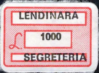 Marca da Bollo del Comune di LENDINARA su di dimensioni 19 x 13 mm