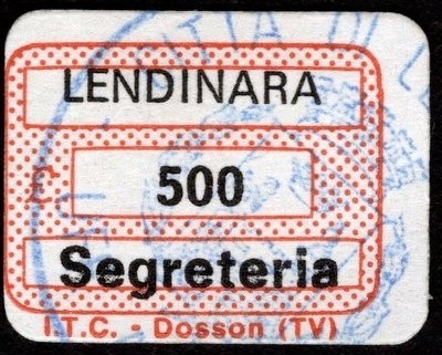 Marca da Bollo del Comune di LENDINARA su di dimensioni 19 x 13 mm