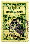 Marca da Bollo del Comune di LENTATE SUL SEVESO su Carta Bianca di dimensioni 22 x 35,5 mm